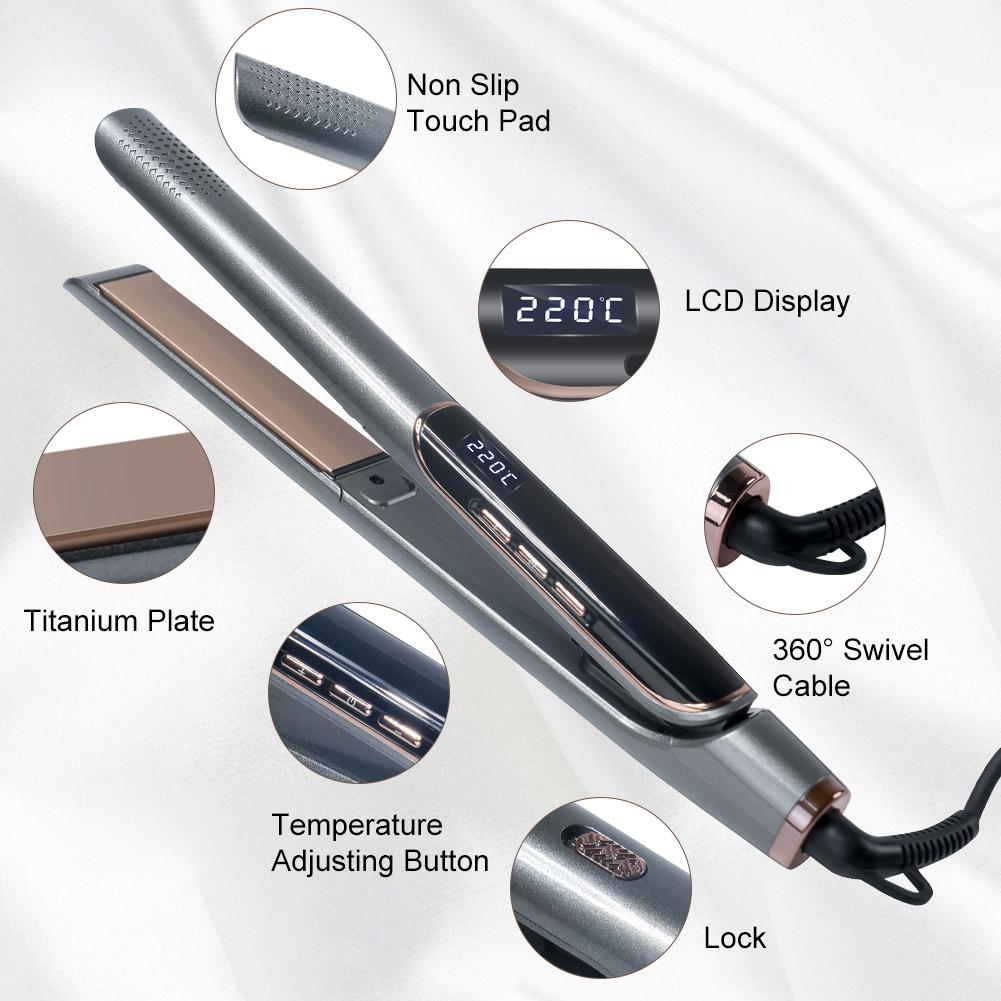 Hair Straightener 450 Degrees Flat Iron Curling Iron  LCD Straightener