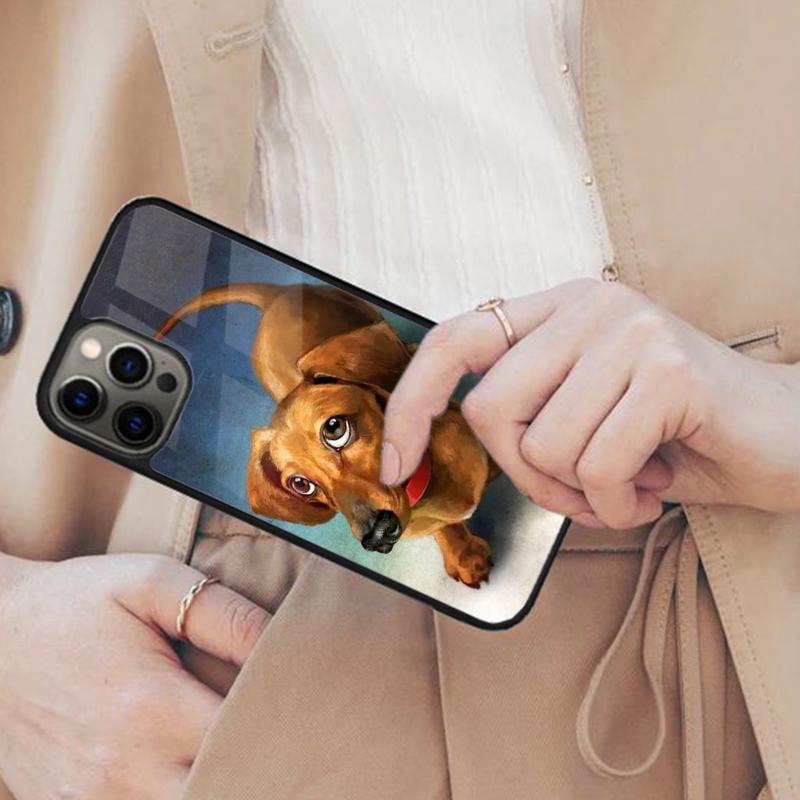 

Милый такса Такса Дакель Собака Магнитный Чехол для Телефона ДЛЯ APPLE iPhone 17 Air 16 14 13 12 Pro Max 15 Plus Беспроводной Чехол MagSafe iPhone 13mini