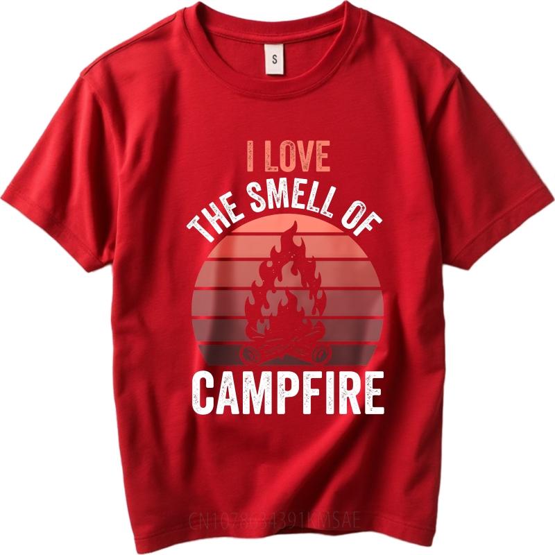 Minimalist Unisex Summer tshirt I Love The Smell Of Campfire Short Sleeve Adult Crew Neck Boys Tshirt Cotton Tshirt For Unisex 4XL