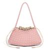 Borsa a tracolla coreana vera tessuta a mano da donna, nuova, versatile, portatile, a spalla, con lettere, borsa a mano, borsa da donna