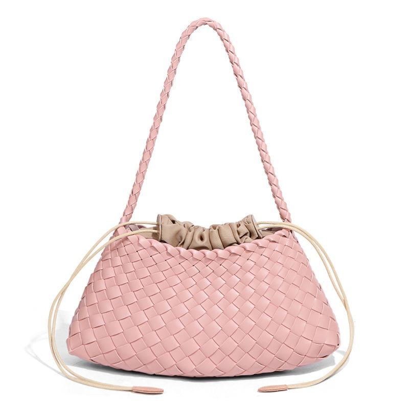 Borsa a tracolla coreana vera tessuta a mano da donna, nuova, versatile, portatile, a spalla, con lettere, borsa a mano, borsa da donna