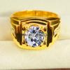 Moissanite Oval Cut With 925 Sterling Silver Gold Plated Ring For Men's #B279 JL375681925638