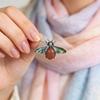 Shell Embedded Butterfly Brooch Pin Pendant With Fashionable Purple Crystal For Women And Men