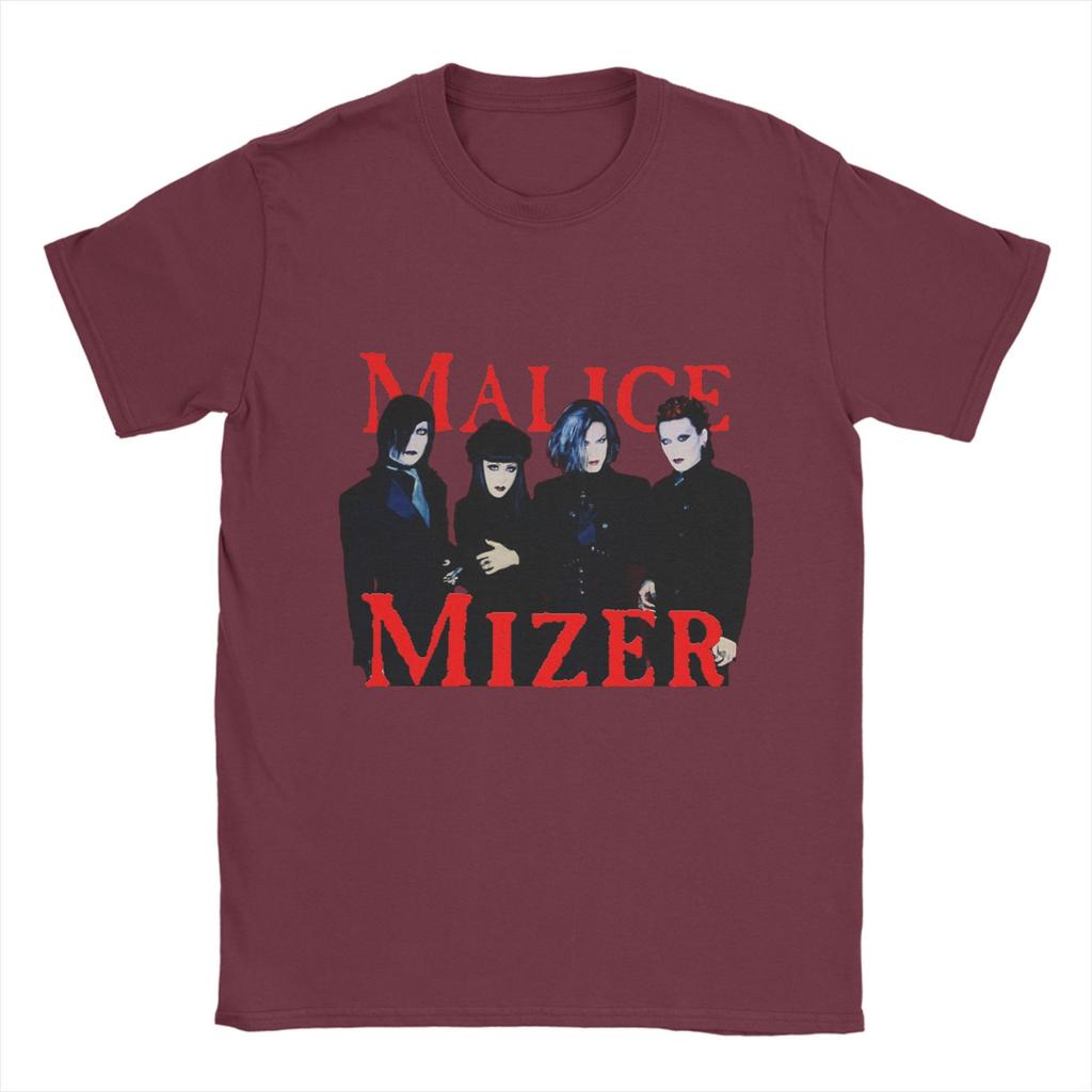 MALICE MIZER Baumwoll-T-Shirt für Herren Beach Voyage Tour Band Streetwear T-Shirts O-Ausschnitt Harajuku Tees Übergroße Muster Tops