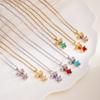 Fashion Pendant Necklace Cartoon Stitch Stainless Steel Link Chain 18K Gold Plated Zirconia Unisex No Fade No Allergy