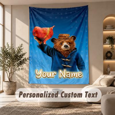 Paddington Tapestry, Personalized Custom Text, Wall Hanging Tapestry For Living Room Home Wall Decor