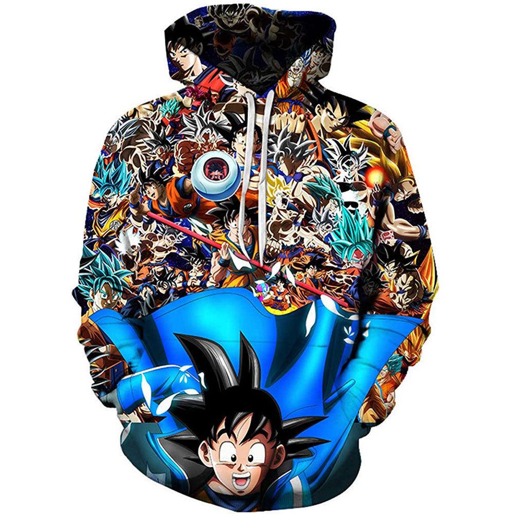 Spring And Autumn Casual Animation Sweater Dragon Ball 3D Digital Printing Hooded Pullover Sweater