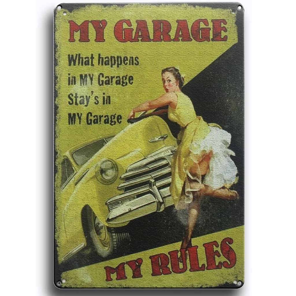 Pinup Girls Garage Metalowe Blaszane Znaki Plakaty Artystyczne na Ścianę Tabliczka Znak Vintage Żelazny Obraz Dekoracja do Domu Kawiarni Garażu Klubu Ba