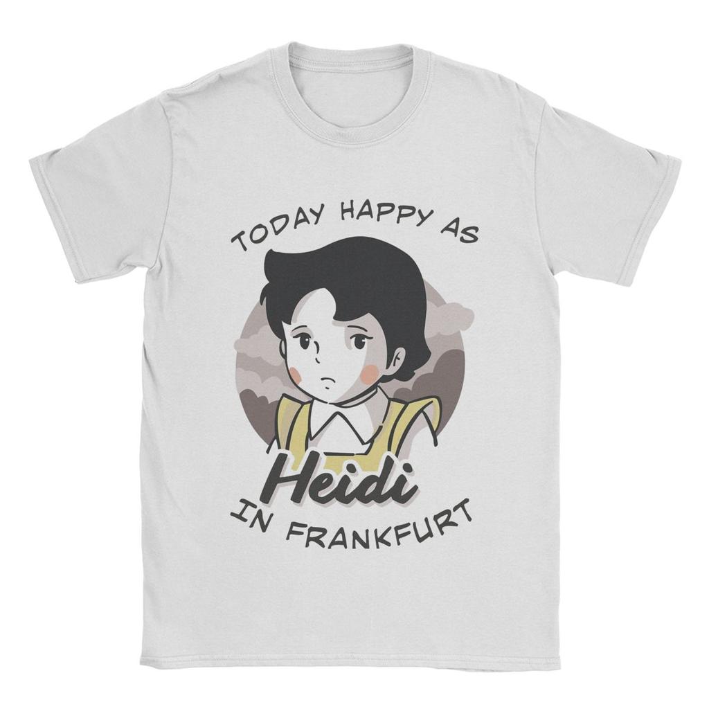 Leisure Heidi In Frankfurt T-Shirt Men Round Collar 100% Cotton T Shirt Short Sleeve Tees Printed Clothes