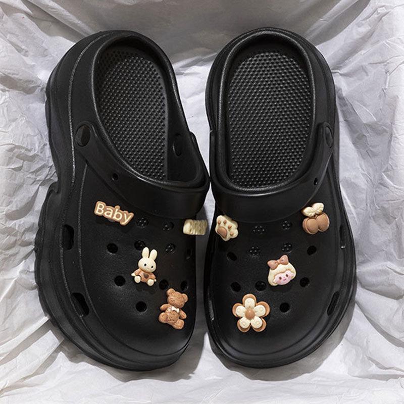 Women's Chunky Height-Boosting Odor-Resistant EVA Beach Sandals - Trendy Summer Baotou Slippers
