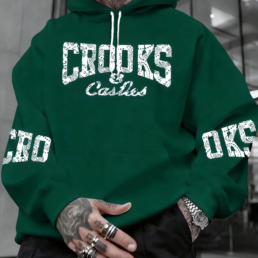 Men'sAutumn And Winter Hooded with Iconic Print - Loose Fit Streetwear Hoodie
