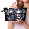 Storage Purse Makeup Bag Skull Pattern Makeup Pouch Small Cosmetic Bag  Men