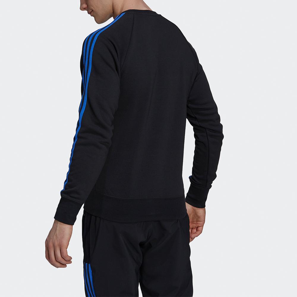 Adidas Real Madrid Crest Soccer Crew Neck Sweatshirt Men Tops Black GU9706