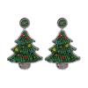 Santa Claus Merry Christmas Earrings Xmas Boots Ear Stud Handmade Beaded Ear Drop  New Year