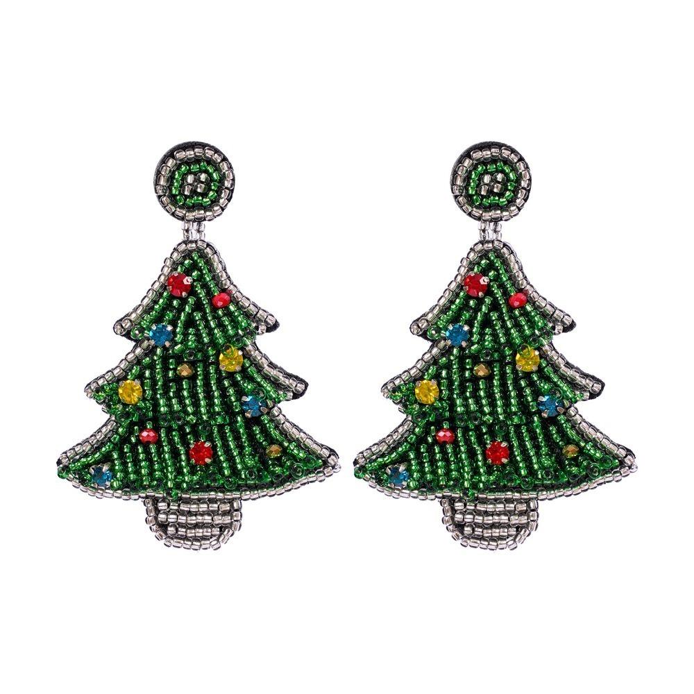 Santa Claus Merry Christmas Earrings Xmas Boots Ear Stud Handmade Beaded Ear Drop  New Year