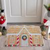 Weihnachtslebkuchenhausmatte Eingangstürmatte Rutschfeste Matte Festliche Atmosphäre Wintermatte für Badezimmer Weihnachtsdekoration
