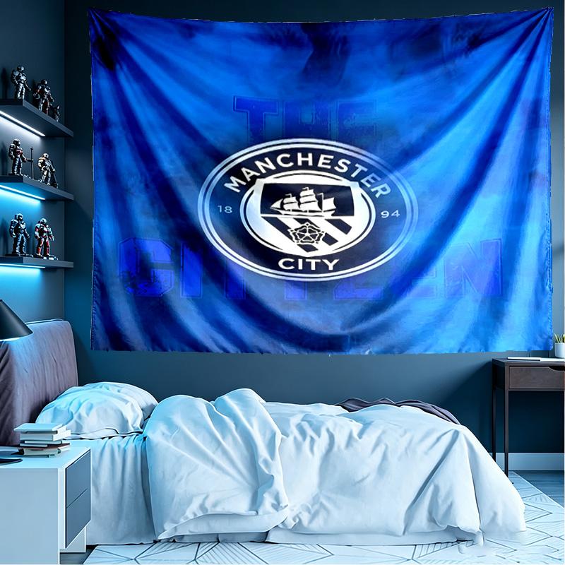 Manchester City FC Print Tapestry, Lightweight Wall Hanging, for Bedroom, Dorm, Living Room, Home Art Decor - Birthday Christmas Gift for Friends