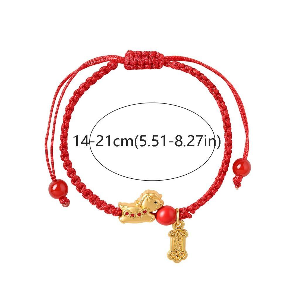 Hand-woven Zodiac Horse Bracelet Year of The Horse Red Handrope  Fortune Accessory