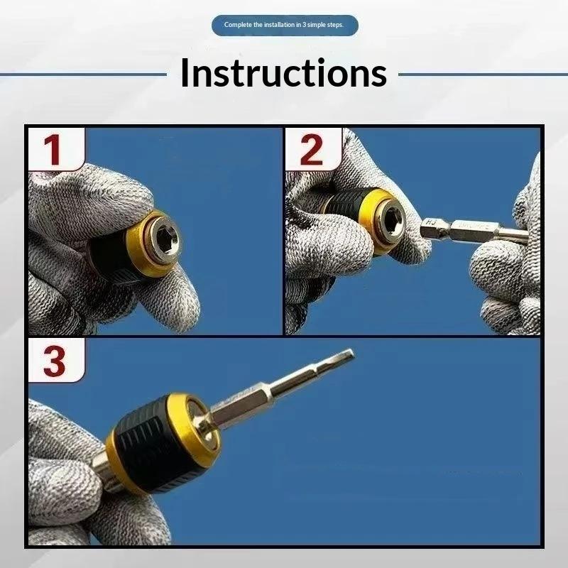 2 Pcs Quick Change Drill Bit Holder Extension 1/4" Hex Shank Quick Coupling Wear Resistant for Garage Auto Repair Jobs