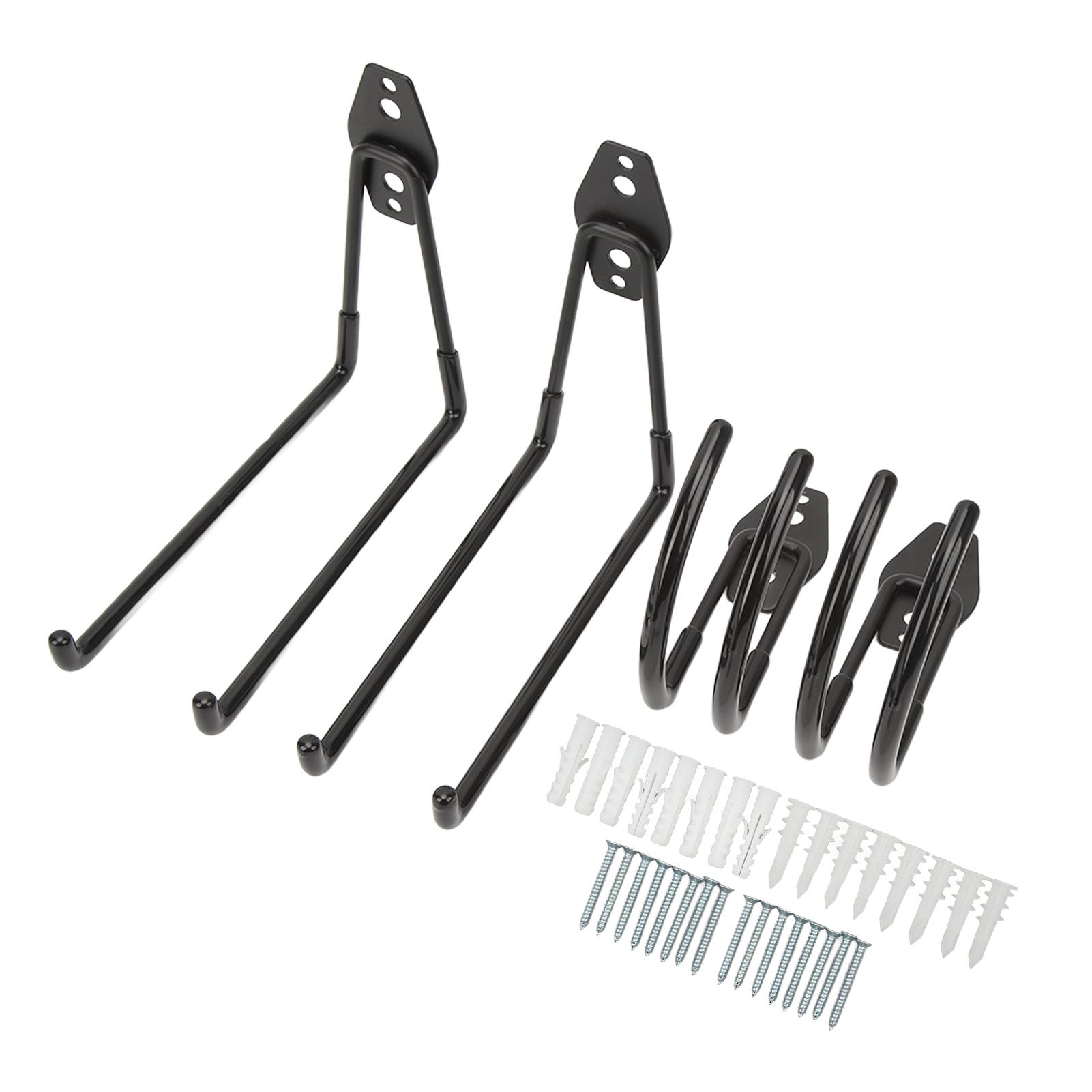 

4 Pcs Garage Hook Heavy Duty Strong Bearing Tool Hanger Square and Curved Wall Mounted Hanging Hooks