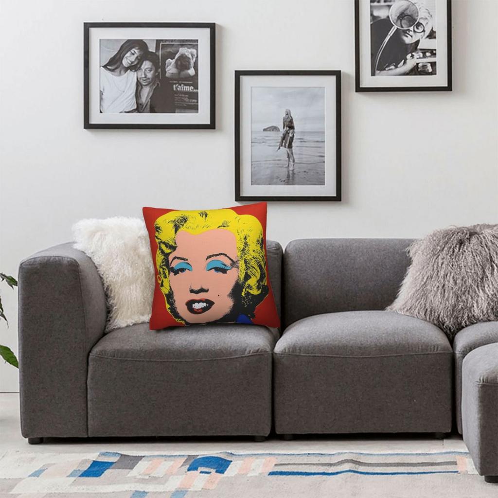 Andy Warhol Exhibition Poster Square Pillowcase Polyester Linen Velvet Pattern Zip Decor Pillow Case Room Cushion Cover 18"
