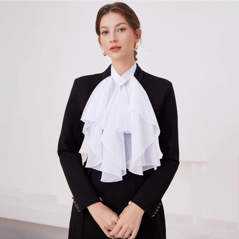Renaissance Ruff Collar - Elegant White Detachable Neck Piece for Costumes & Historical Reenactment