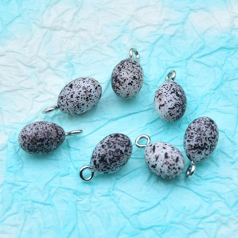 Colorful Acrylic Egg Ornaments: Mini Quail & Goose Egg Pendants for DIY Jewelry.