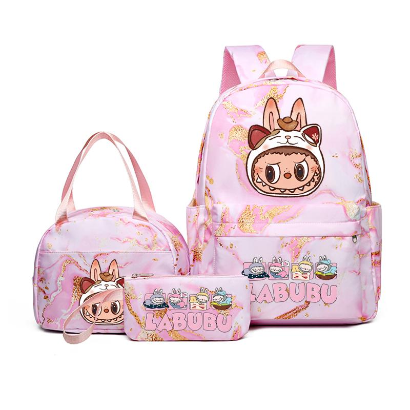 3 Buc/set Rucsac Drăguț Imprimat Geantă de Prânz Etui pentru Creioane Adolescent Băiat Fată Rucsac Student Zimomo Ghiozdan Femei Geantă de Călătorie Cadou