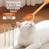 Aliviar la Picazón Palo Rascador 3 en 1 Mango Telescópico Retráctil Cosquilleador para Gatos Aseo de Mascotas