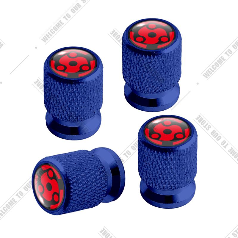 Car CNC Aluminum Japanese Anime Sharingan Eye Emblem For Lexus Honda Nissan Mitsubishi 4pcs Tire Valve Air Port Stem Cover Caps