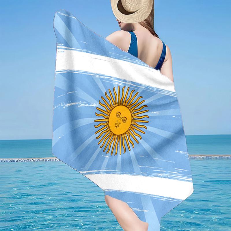 1 Stück Argentinien Flagge Design Strandtuch - Weiche, Saugfähige Mikrofaser, Leicht, Ideal für den Strand, Partys, Reisen, Camping Fan Geschenke