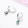 Generation S9 Sterling Silver Earrings, Simple Niche High-End Green Water Drop Earrings