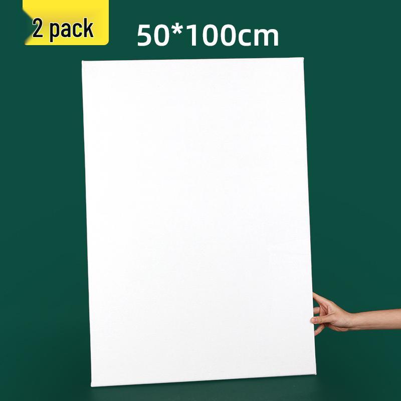 Long Strip Solid Wood Framed Canvas: Rectangle Acrylic Painting On Pure Cotton Linen