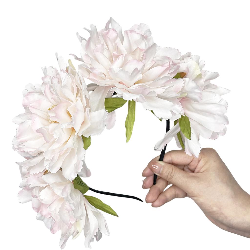 Peony Headband Artificial Flower Headwear Wedding Party Photo Props Party Headwear Cosplay Accessories