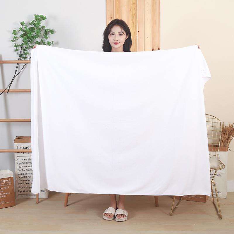 Extra großes Mikrofaser-Badetuch, 100 x 200 cm, weich, super saugfähig, Karte, schnell trocknende Handtücher für den Heimgebrauch 70x140 cm weiß