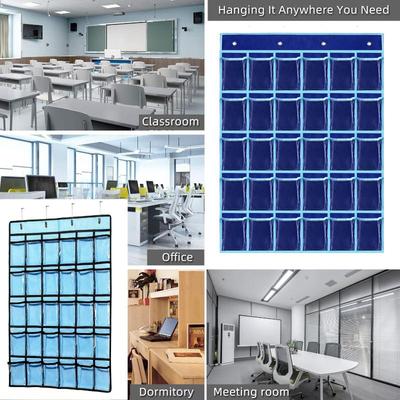30 Pockets Phone Hanging Organizer Over The Door Storage Bag Numbered Wall-Mounted Phone Bags For Classroom Office Dormitory