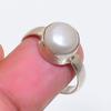 Natural Pearl Gemstone Handmade 925 Sterling Silver Jewelry Ring Size 6 ZS-1711