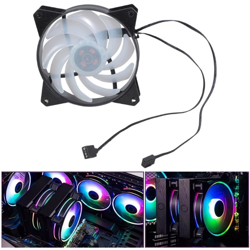Quiet 120mm Infinitys Mirror LED PC Case Fan With AntiVibration Pad 4PIN PWM 800-1800RPM Coolers for Enhanceds Cooling
