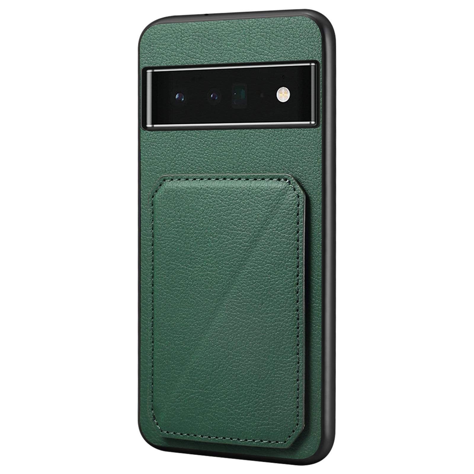 

Для Google Pixel 6 Pro 5G Чехол Держатель для карт Функция подставки Задняя крышка из ПУ кожи Green