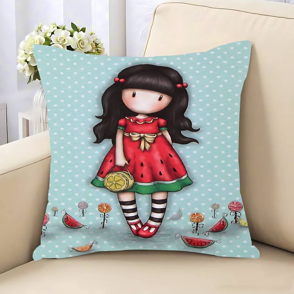 

S-Santoro-Gorjuss Милая мультяшная наволочка Съемная моющаяся наволочка – Всесезонный мягкий лен 16x16in 40x40cm