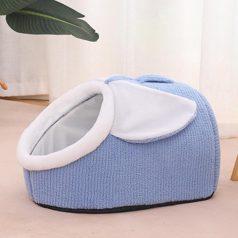 All-Season Washable Pet Bed: Cozy Enclosed Nest for Cats & Dogs