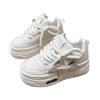 2025 Autumn New Ins Platform Versatile Board Shoes Women's Fashion Casual Shoes Student Height Increase Leather Surface White Shoes Women