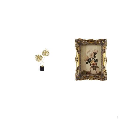 Iron Figurine Statue Photo Frame Ornate Picture Vintage Resin Decorative Sculpture Tabletop