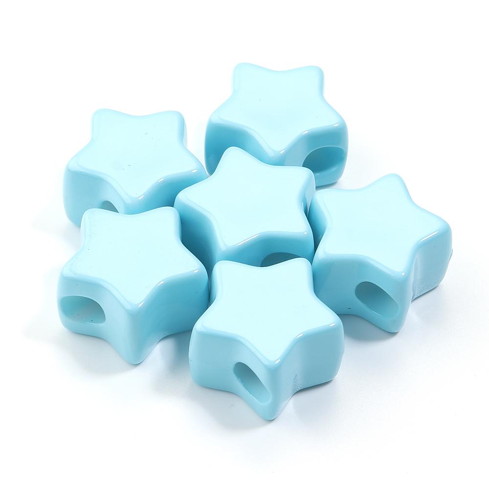 

6pcs/Lot Flower Star Love Heart Acrylic Beads for Jewelry Making Large Hole Beads Loose Spacer Beads DIY Bracelet Phone Chain
