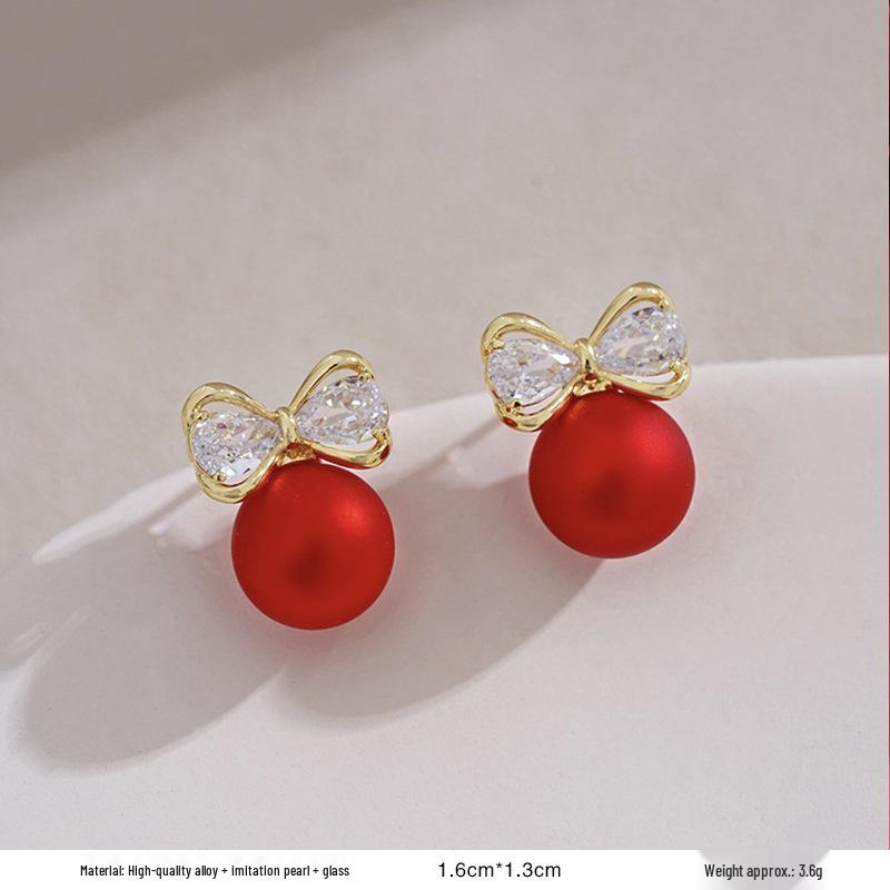 

Серьги-пусеты в ретро-стиле с красной глазурью «капля» для женщин - Уникальный нишевый дизайн начала осени