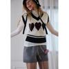 Women Wool Blend Heart Argyle Knit Vest Er4okv01