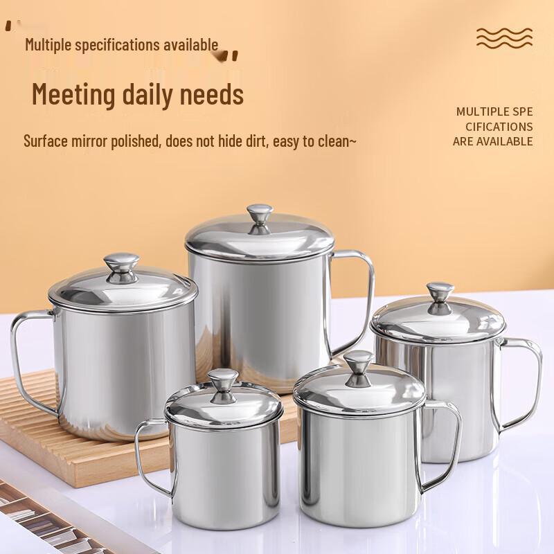 FATTBAO 304 Stainless Steel Mug with Lid and Tea Filter