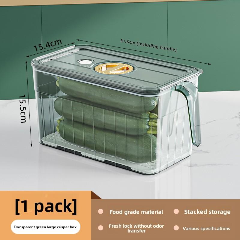 Refrigerator Sealing Belt Cover Plate with Handle Food Grade Stackable Fruit and Vegetable Preservation Box