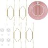 4 Pcs Plate Hangers Set for Walls 8 Inch Stainless Steel Plate Hangers with Invisible Nails Wall Hooks with Retractable Spring