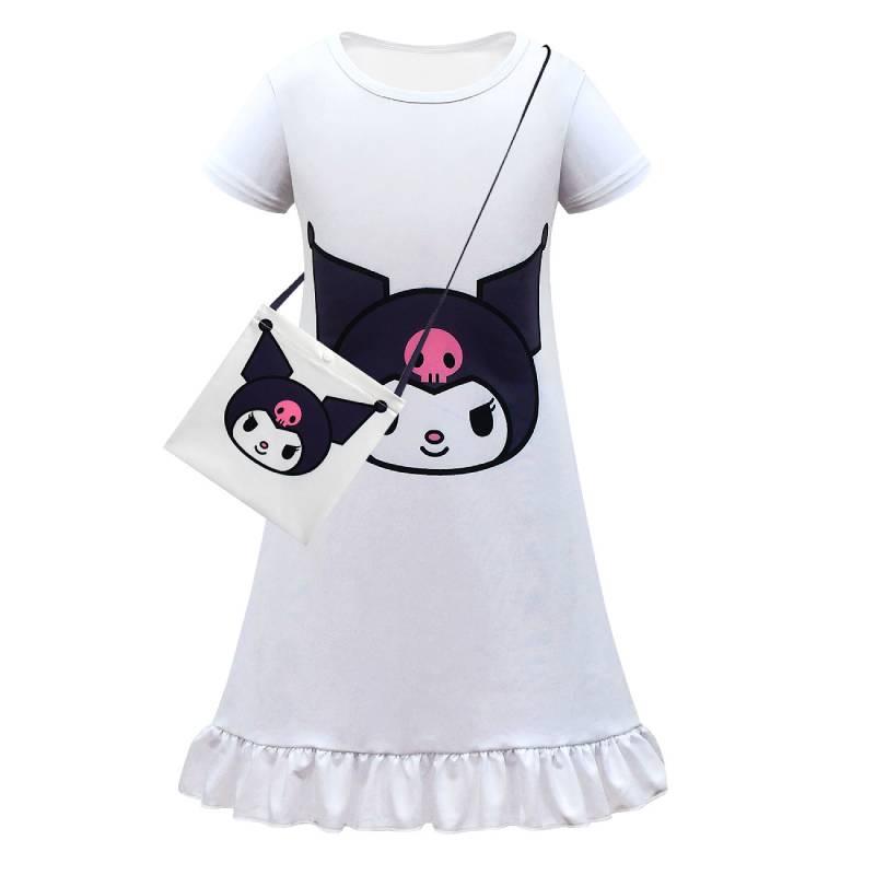 Children's Kurumi Dress European And American Style White Color Polyester Milk Silk Fabric